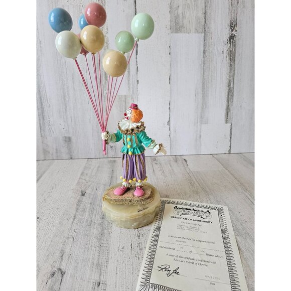 Ron Lee Bunches clown balloons pastel large gold 1996 vintage limited statue fig - Picture 1 of 11